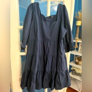 Madewell tiered puff sleeve babydoll dress
